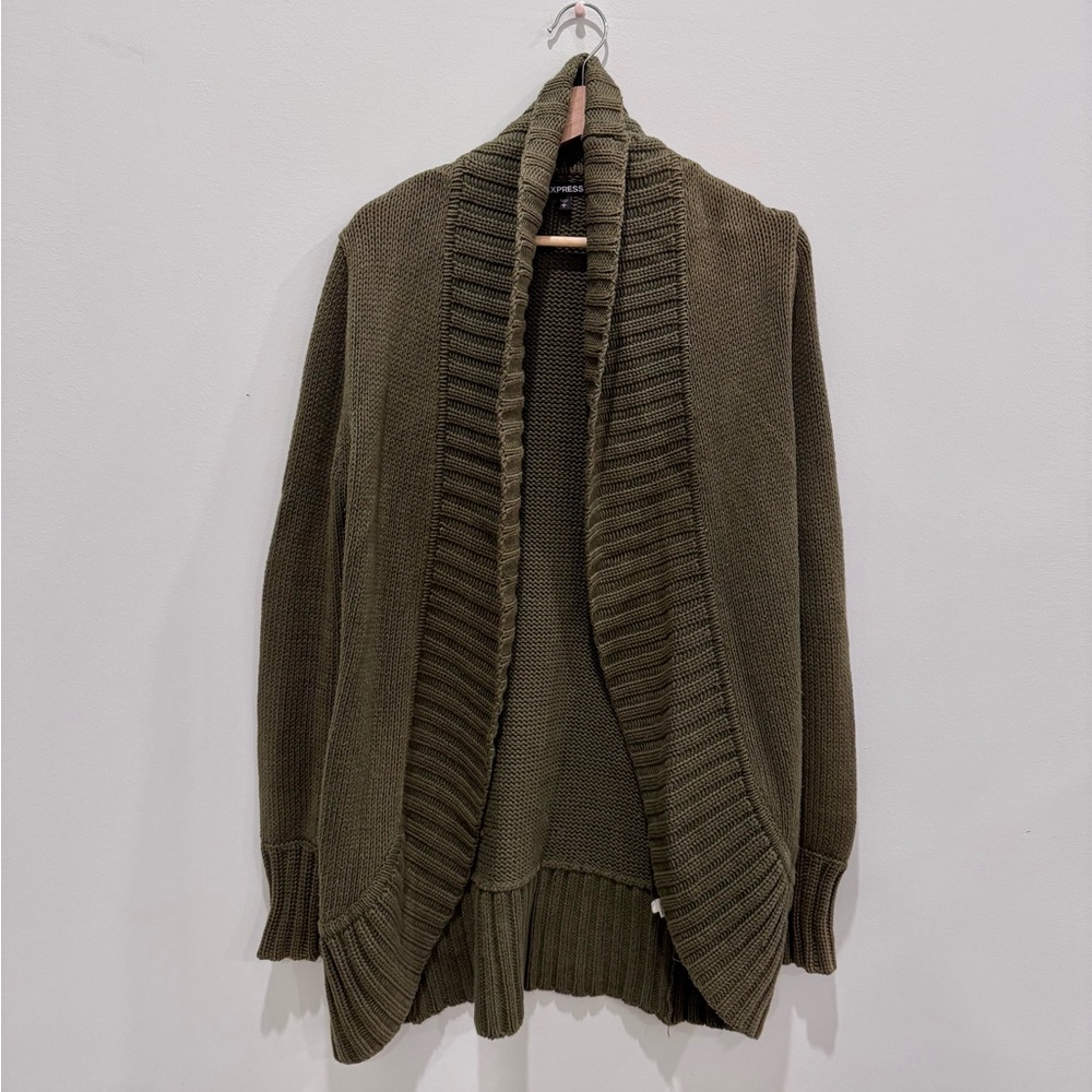 Express long open knit cardigan